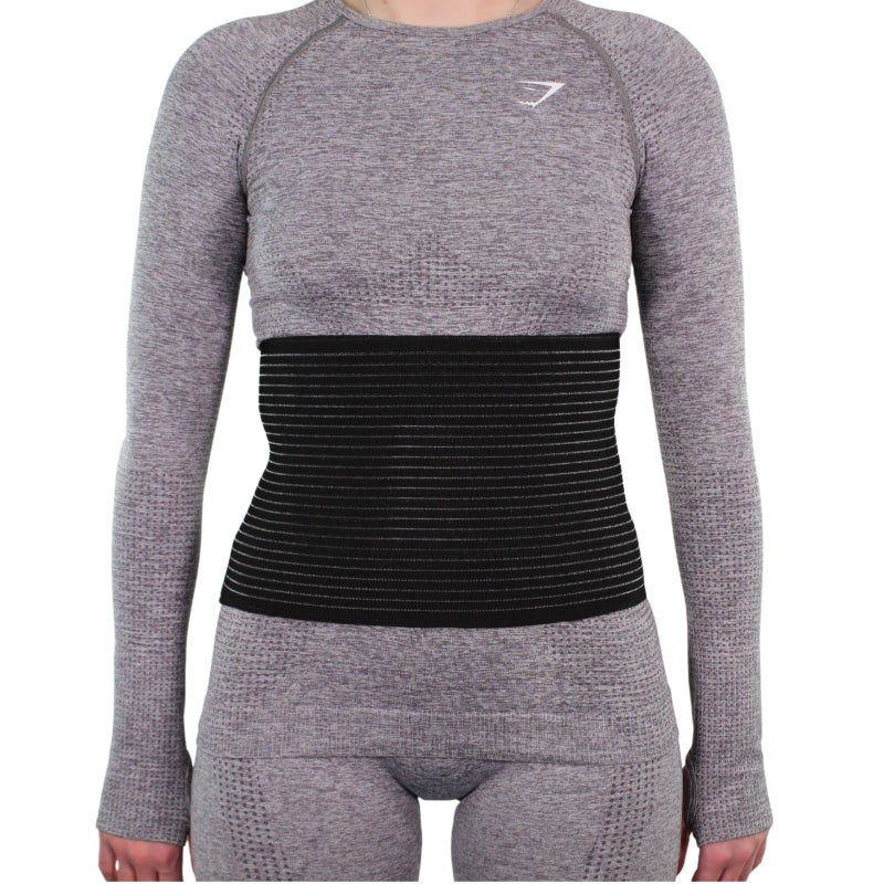 Solace Bracing Breathable Max Abdominal Binder - British Made & NHS Supplied Post-Surgery Stomach Belt - Ideal Belly Wrap for Postpartum & C-Section Recovery - #1 for Umbilical Hernias & More - Black
